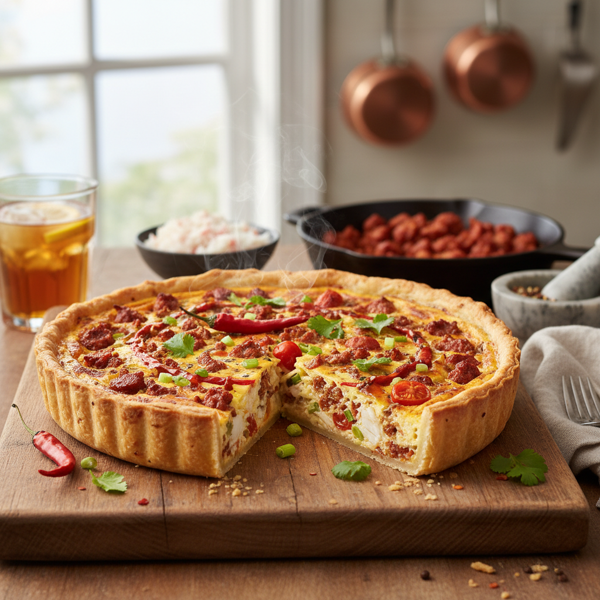 Spicy Chorizo & Crab Quiche recipe