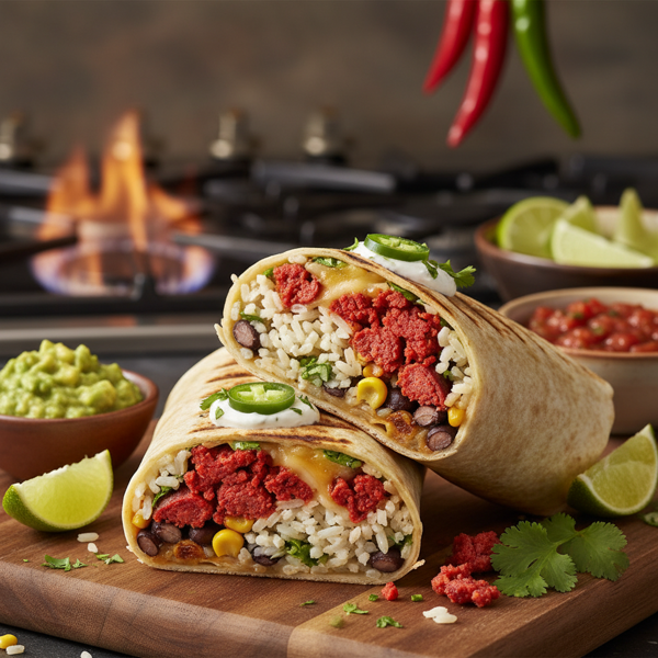 Spicy Chorizo & Rice Burritos recipe