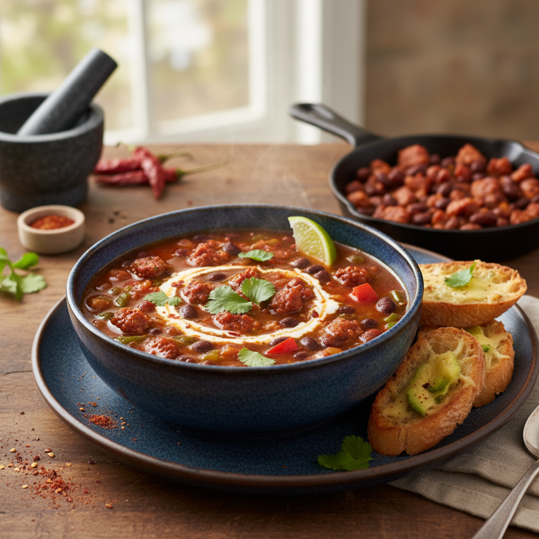 Spicy Chorizo and Black Bean Soup recipe