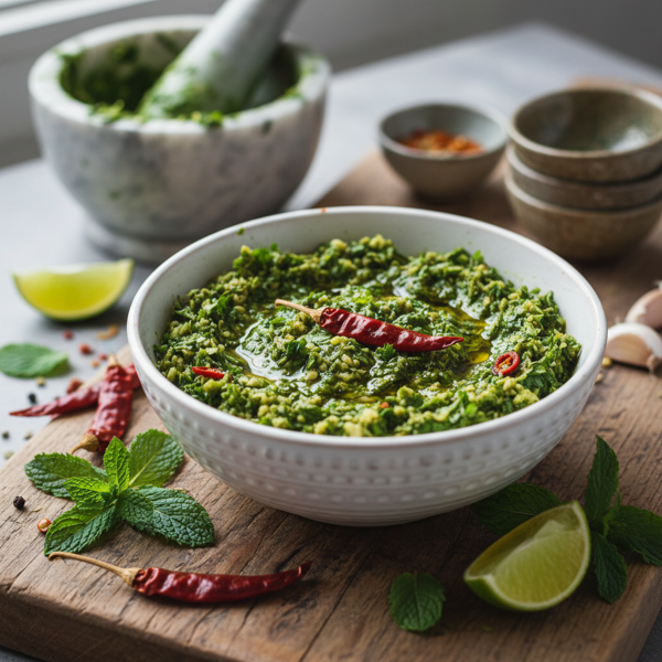 Spicy Cilantro-Mint Chutney recipe