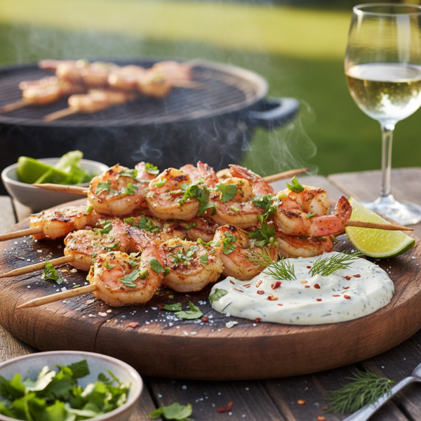 Spicy Cilantro Horseradish Grilled Shrimp recipe