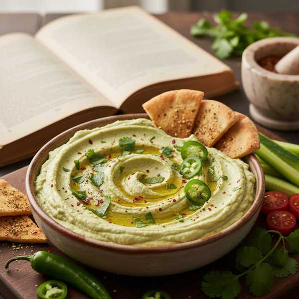 Spicy Cilantro Jalapeño Hummus Delight recipe