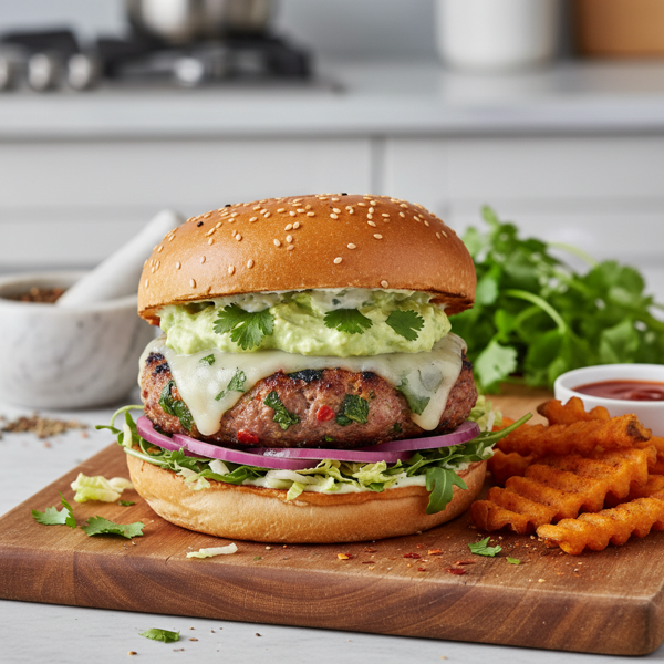Spicy Cilantro Turkey Burger Delight recipe