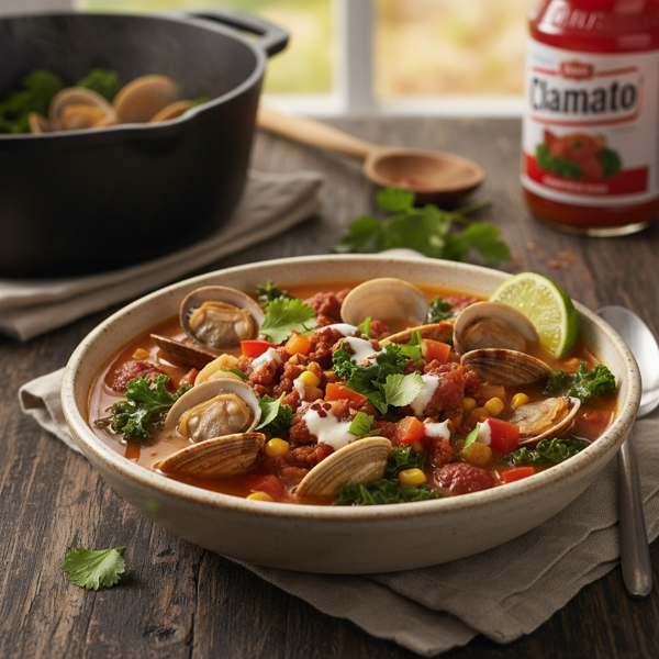 Spicy Clamato Kale & Chorizo Chowder recipe