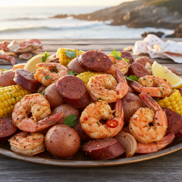 Spicy Coastal Shrimp & Sausage Boil recipe