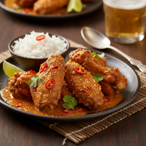 Spicy Coconut Curry Chicken Wings recipe