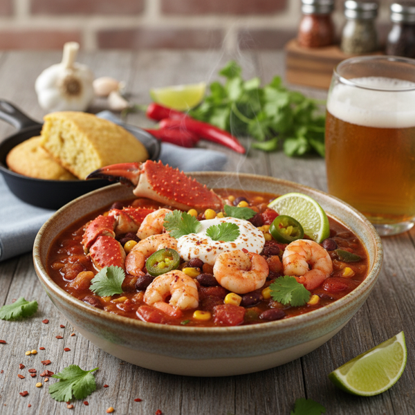 Spicy Crab & Shrimp Delight Chili recipe