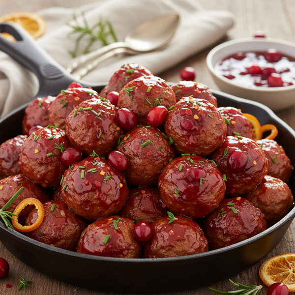 Spicy Cranberry Glazed Meatballs recipe