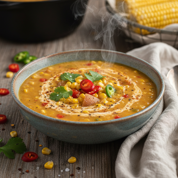 Spicy Creamy Corn Chowder recipe