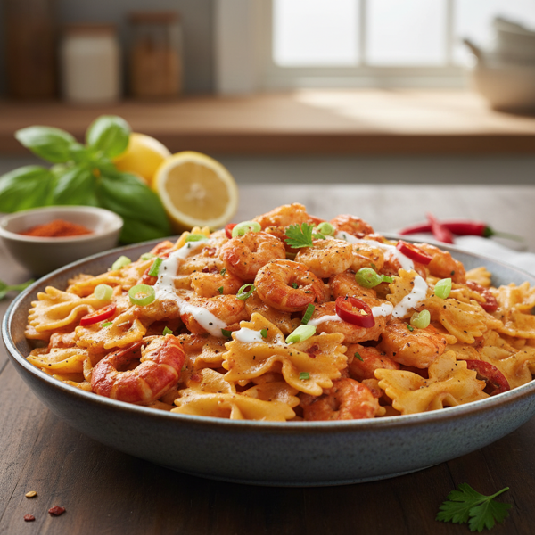 Spicy Creamy Crawfish Bow Tie Delight recipe