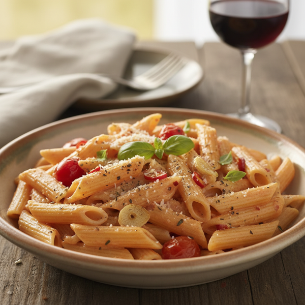 Spicy Creamy Vodka Tomato Pasta recipe