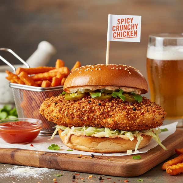 Spicy Crunchy Chicken Sandwich Delight recipe