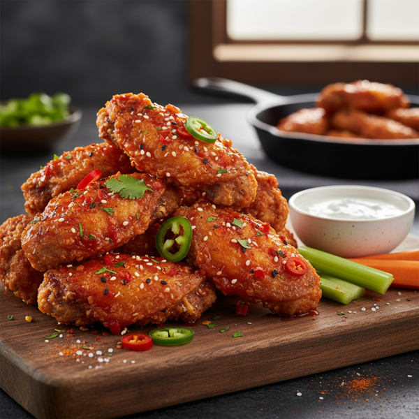 Spicy Crunchy Hot Wings recipe