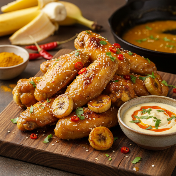 Spicy Curry-Banana Chicken Wings Delight recipe
