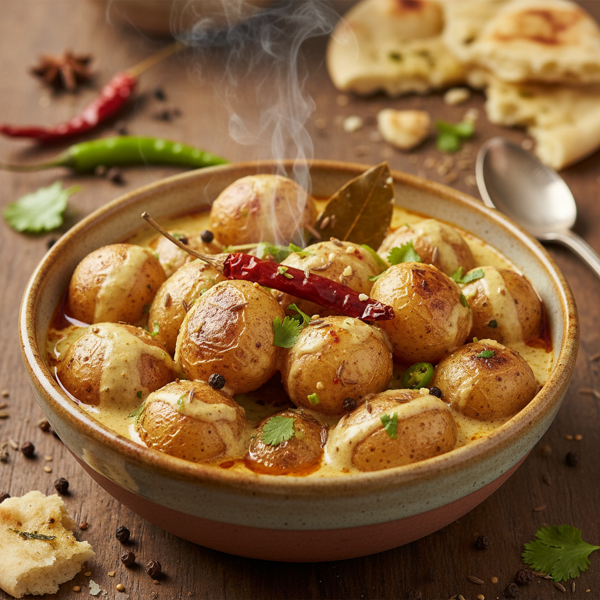 Spicy Dum Aloo in Yogurt Sauce recipe