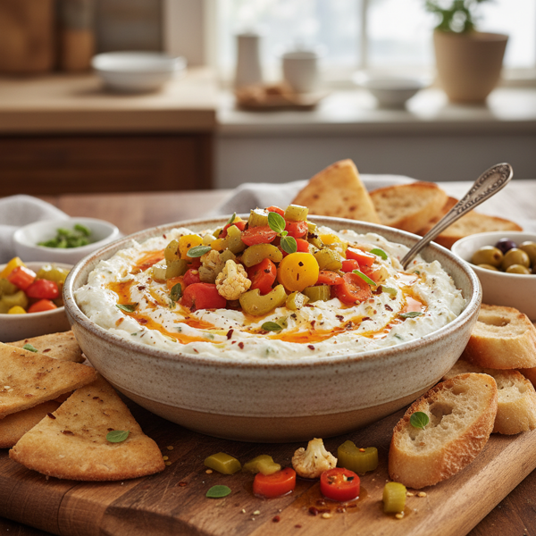 Spicy Feta & Giardinera Dip recipe