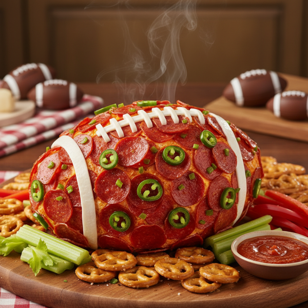 Spicy Football Pepperoni Cheese Ball recipe