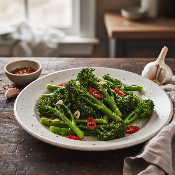 Spicy Garlic-Sautéed Broccolini recipe