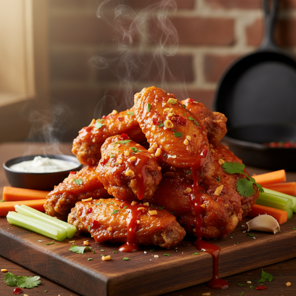 Spicy Garlic Buffalo Wings recipe