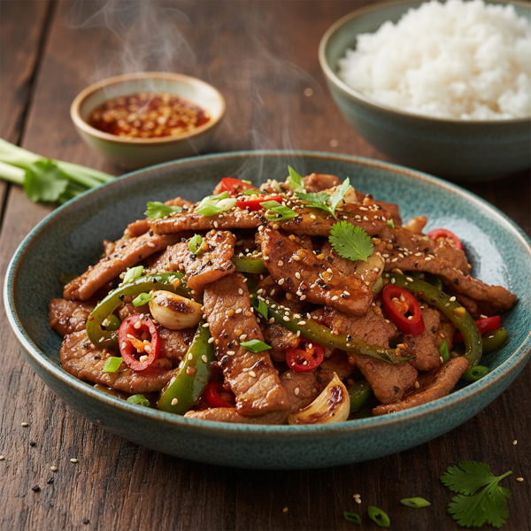 Spicy Garlic Pepper Pork Stir-Fry recipe