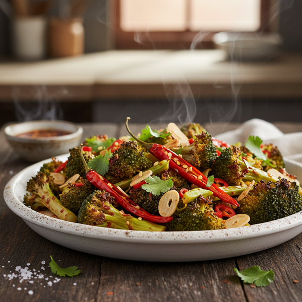 Spicy Garlic Roasted Broccoli Delight recipe