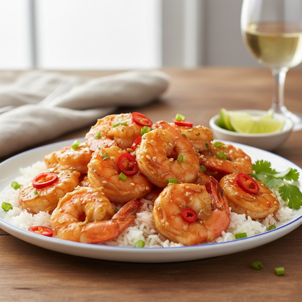 Spicy Ginger-Glazed Shrimp recipe