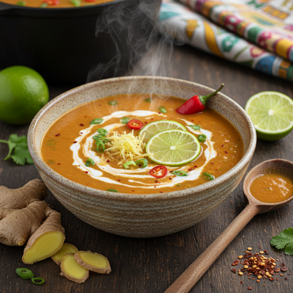 Spicy Ginger-Lime Sweet Potato Soup recipe