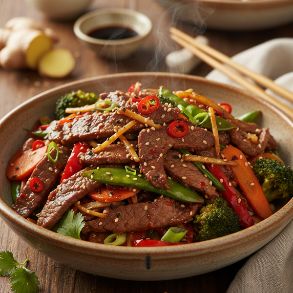 Spicy Ginger Beef Stir-Fry recipe