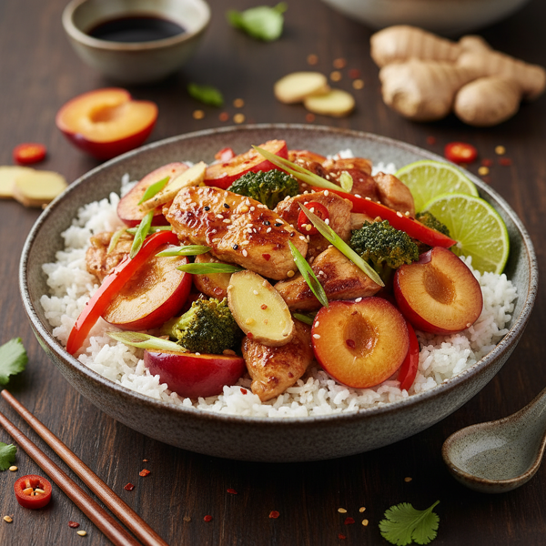 Spicy Ginger Plum Chicken Stir Fry recipe