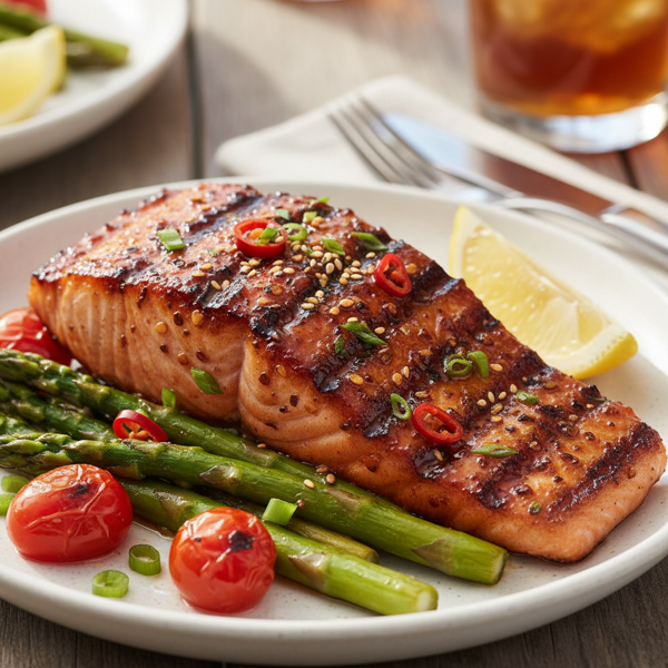 Spicy Glazed Grilled Salmon recipe
