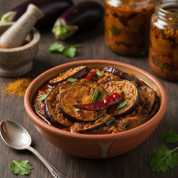 Spicy Goan Brinjal Pickle recipe