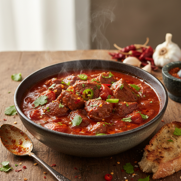 Spicy Goat Stew with Rich Red Gravy recipe