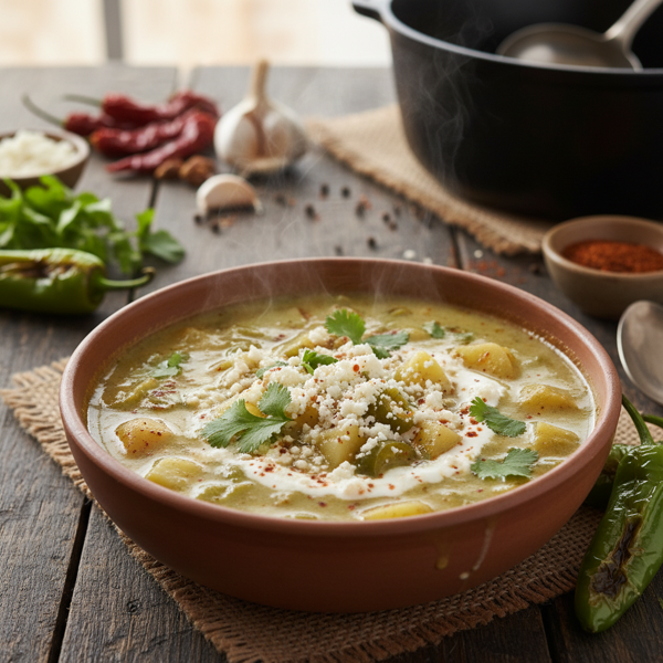 Spicy Green Chile Potato Soup recipe