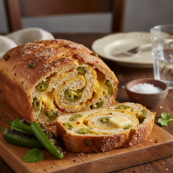 Spicy Green Chile & Cheese Delight Bread recipe