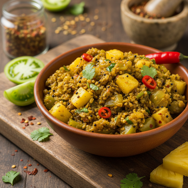 Spicy Green Tomato and Pineapple Chutney recipe