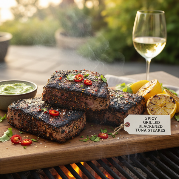 Spicy Grilled Blackened Tuna Steaks recipe