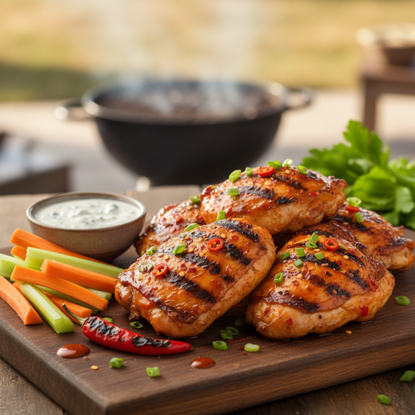 Spicy Grilled Buffalo Chicken Thighs recipe