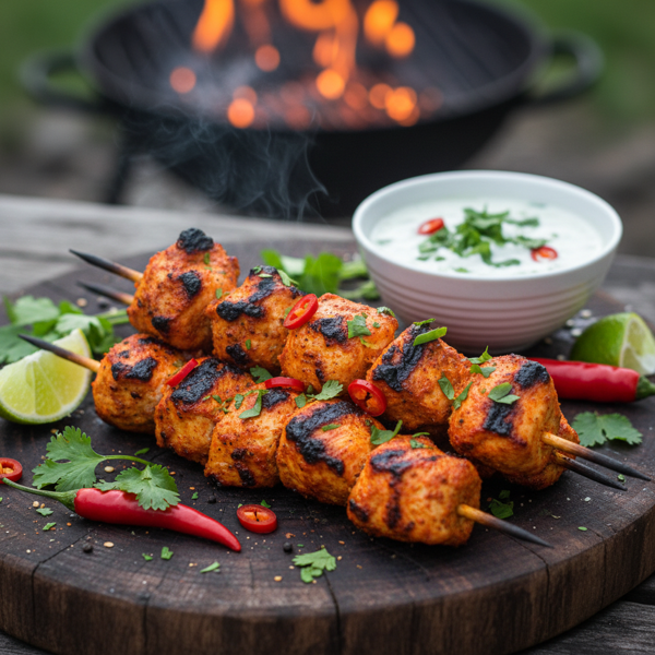 Spicy Grilled Chicken Tikka Skewers recipe