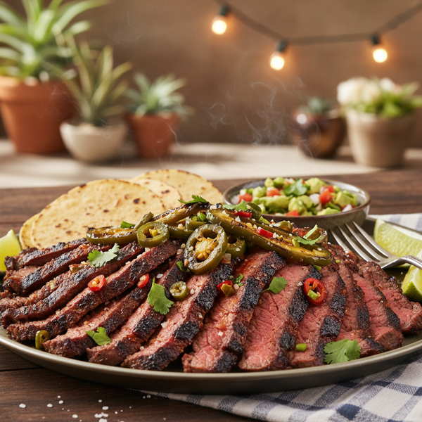 Spicy Grilled Chile Carne Asada recipe