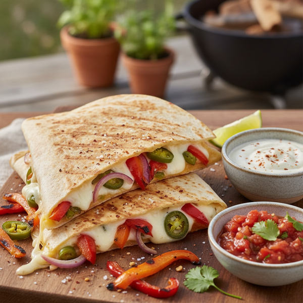 Spicy Grilled Pepper & Cheese Quesadilla recipe