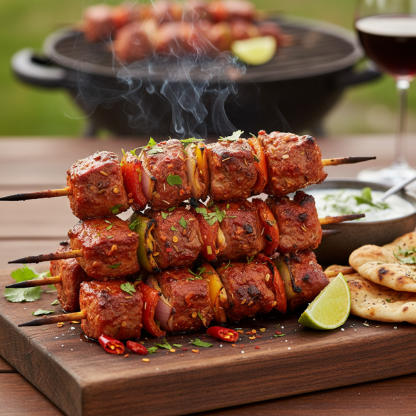 Spicy Grilled Tandoori Lamb Skewers recipe