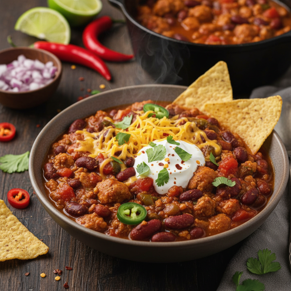 Spicy Ground Chicken and Bean Chili recipe