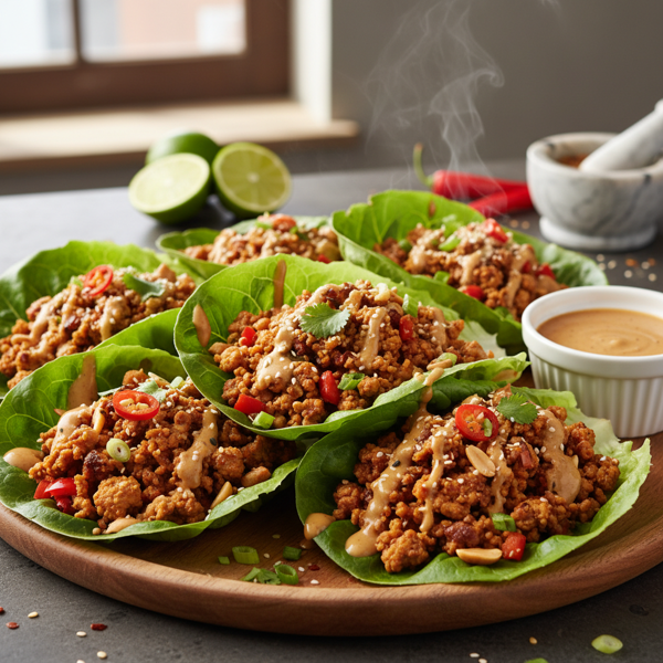 Spicy Ground Turkey Lettuce Wraps recipe