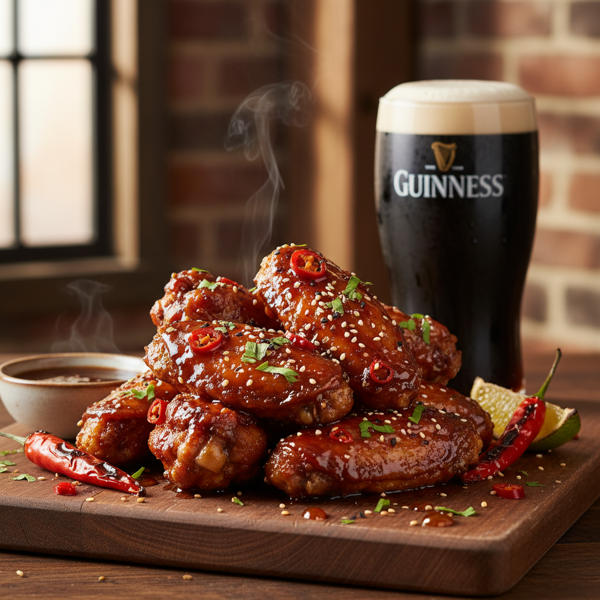 Spicy Guiness Glazed Chicken Wings recipe
