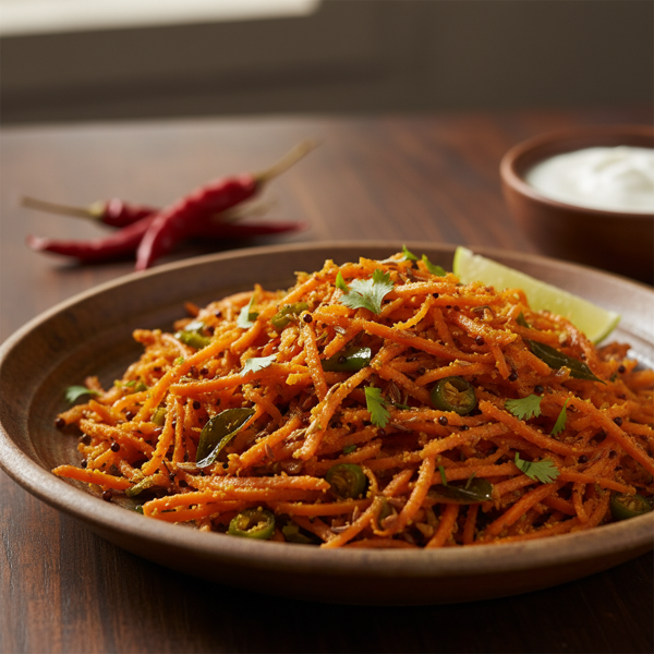 Spicy Gujarati Carrot Toss recipe