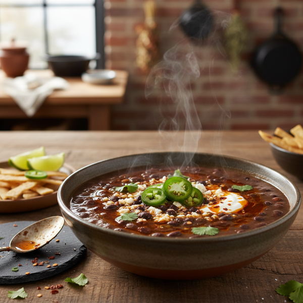 Spicy Hearty Black Bean Soup recipe