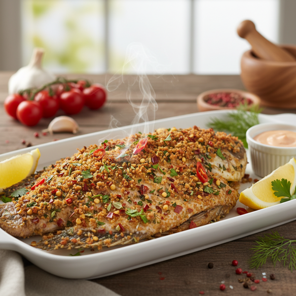 Spicy Herb-Crusted Baked Tilapia recipe