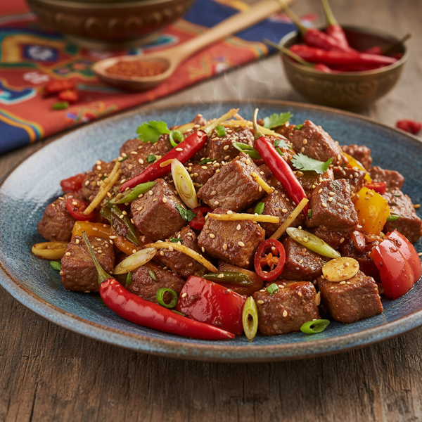 Spicy Himalayan Lamb Stir-Fry recipe