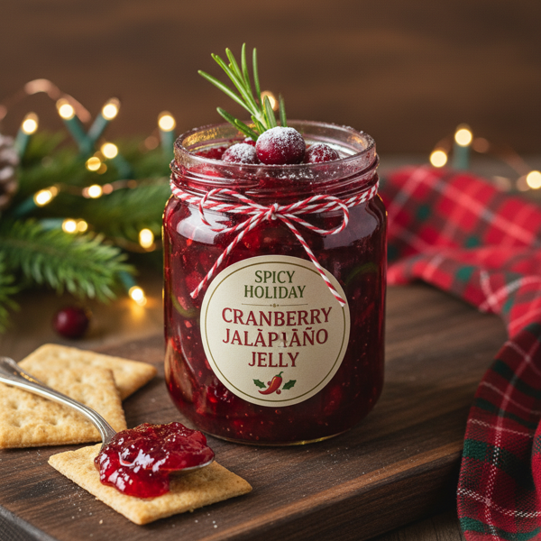 Spicy Holiday Cranberry Jalapeño Jelly recipe