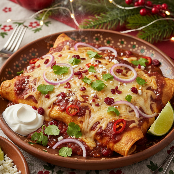 Spicy Holiday Turkey Enchiladas recipe